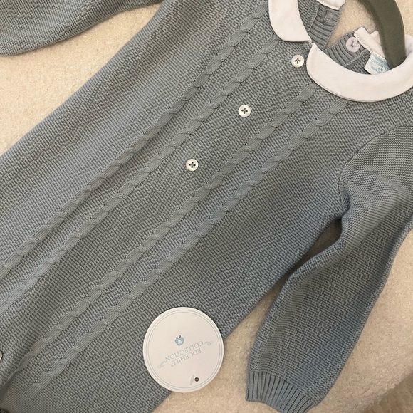One piece coverall green knit white collar BRAND NEW w TAGS. Edgehill Collection - Picture 3 of 7